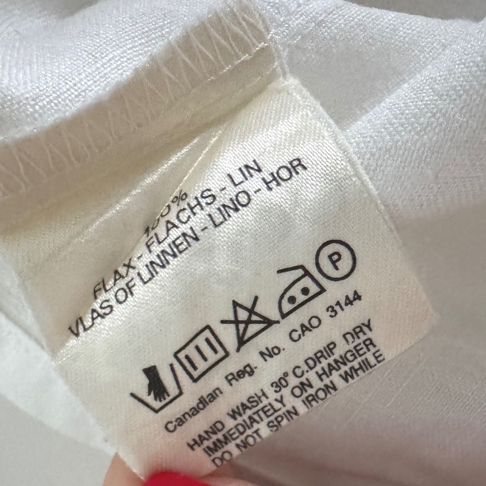 Jaeger White 100%‎ Linen Short Sleeve Button Down Shirt VTG Size 32 inch / 81 cm - Picture 8 of 10